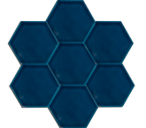 Hexagonal Flat Petrol Blue Ceramic (15x17 cm)